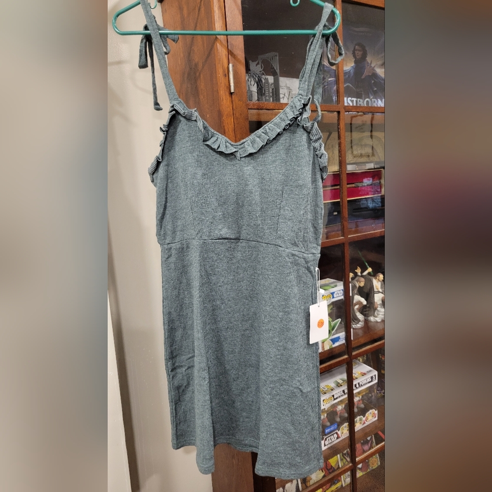 Joyfolie Gray Ruffle Dress